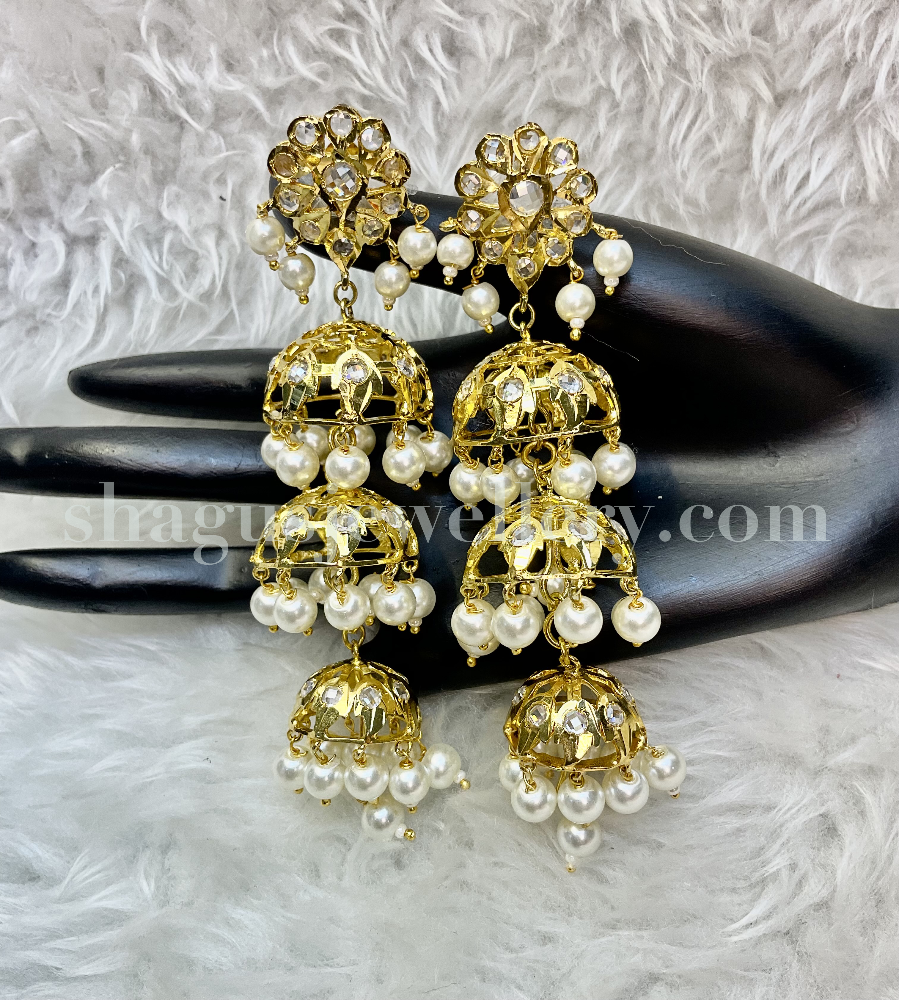 Bagh E Fiza Spring Layered Jhumka Earrings – VOYLLA